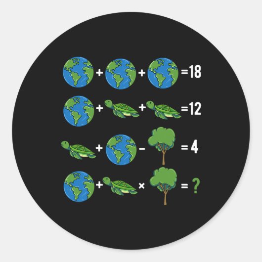 数学先生ユーモアの日の地球の秩序の動作 ラウンドシール (正面)