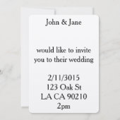 数学先生代数ギーク結婚式招待状 招待状 (裏面)