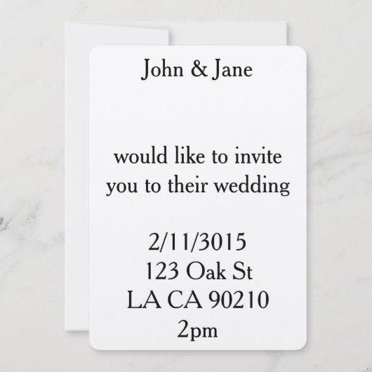 数学先生代数ギーク結婚式招待状 招待状 (裏面)