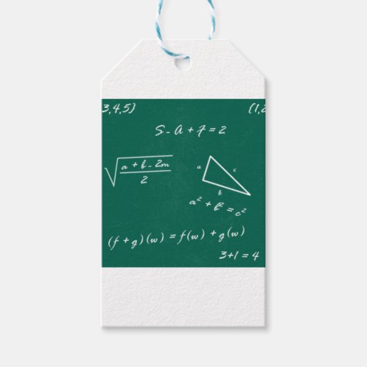 数学先生代数ギーク ギフトタグ (正面)