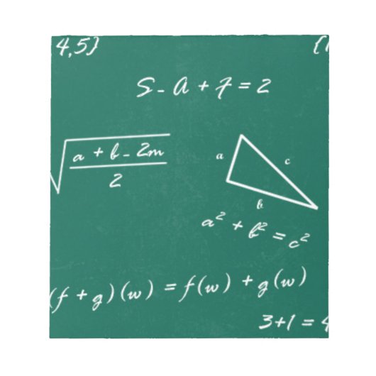 数学先生代数ギーク ノートパッド (正面)
