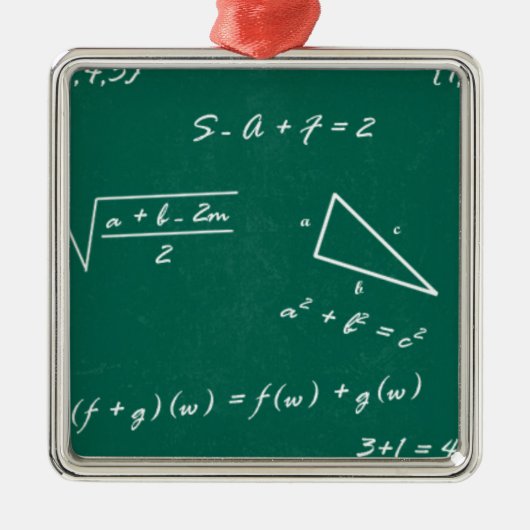 数学先生代数ギーク メタルオーナメント (正面)