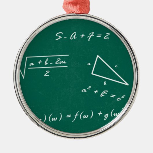 数学先生代数ギーク メタルオーナメント (正面)