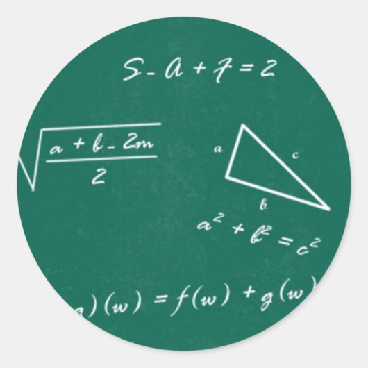 数学先生代数ギーク ラウンドシール (正面)