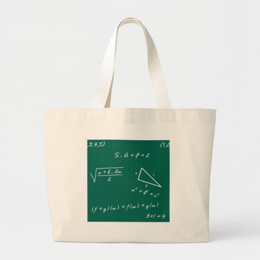 数学先生代数ギーク ラージトートバッグ (正面)