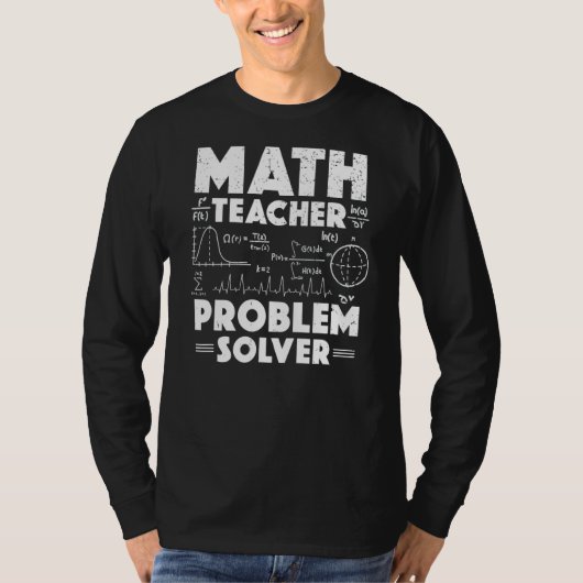数学先生問題ソルバ新学期先生 Tシャツ (正面)