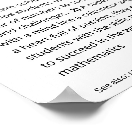 数学先生定義、数学先生評価 ポスター (角)