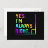 数学先生常に右数学 インビテーションポストカード (正面/裏面)