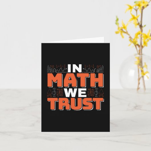 数学先生引用文- In Math We Trust カード (黄色い花)