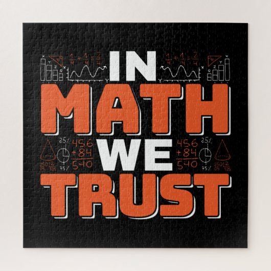 数学先生引用文- In Math We Trust ジグソーパズル (縦)