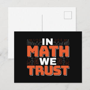 数学先生引用文- In Math We Trust ポストカード