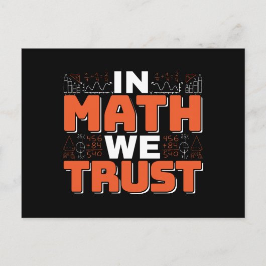数学先生引用文- In Math We Trust ポストカード (正面)