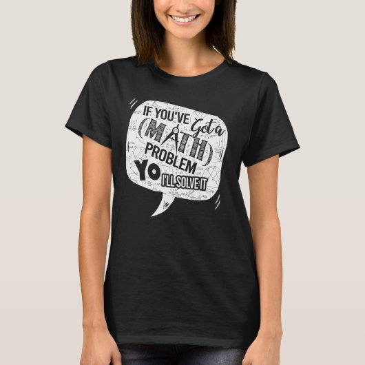 数学先生救済プリント学生Solve All Math Pro Tシャツ (正面)