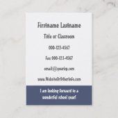 数学先生新学期連絡情報 名刺 (裏面)