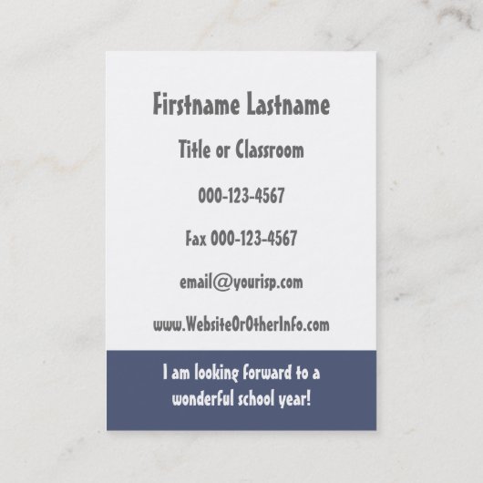 数学先生新学期連絡情報 名刺 (裏面)