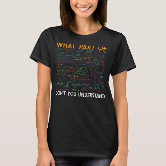 数学先生男性へ学生と女性1 Tシャツ (正面)