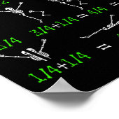 数学先生等式スケルトン数学の学生ハロ ポスター (角)