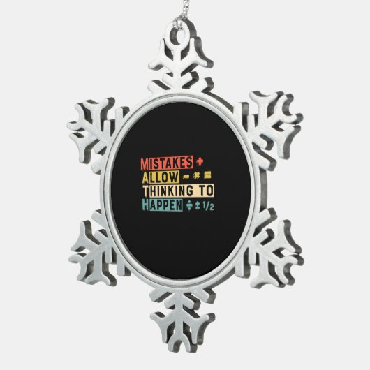 数学先生考える数学が起こる スノーフレークピューターオーナメント (右)