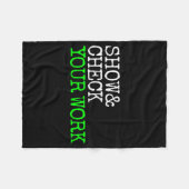 数学先生表示Check Your Work Test Day Shirt T フリースブランケット (正面(横))