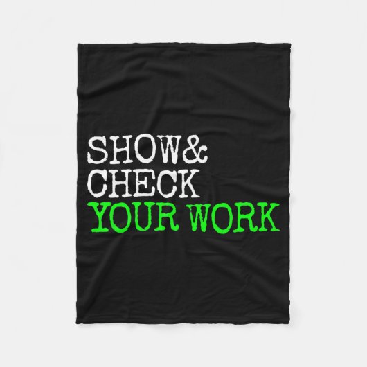 数学先生表示Check Your Work Test Day Shirt T フリースブランケット (正面)