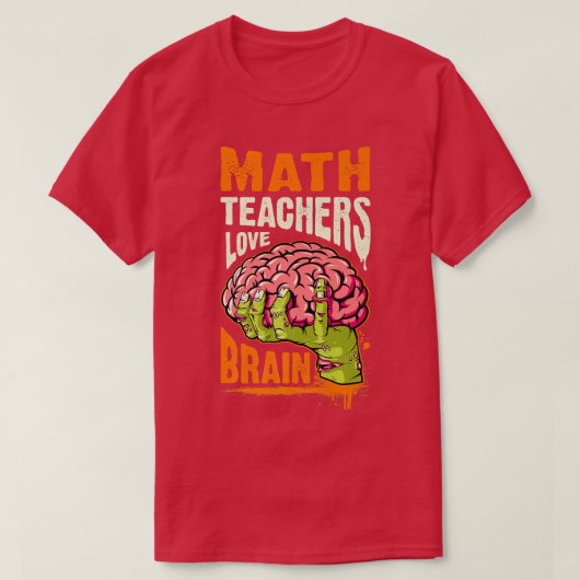 数学先生、ハロウィーン、脳 Tシャツ (デザイン正面)