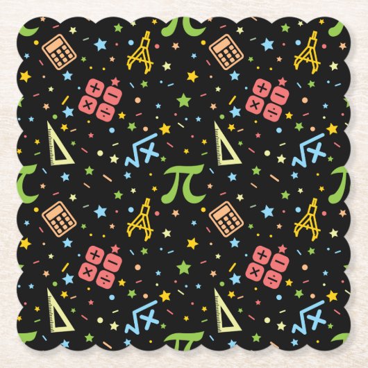 数学先生 – 数学データギーク記号 ペーパーコースター (正面)