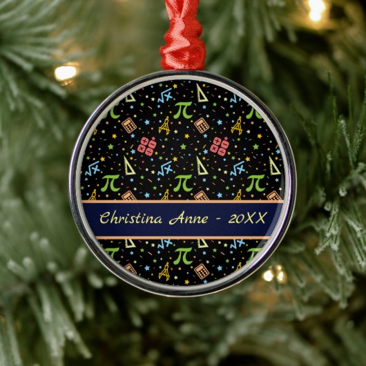 数学先生 – 数学記号パターンメタルO メタルオーナメント (ツリー)