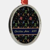 数学先生 – 数学記号パターンメタルO メタルオーナメント (右)