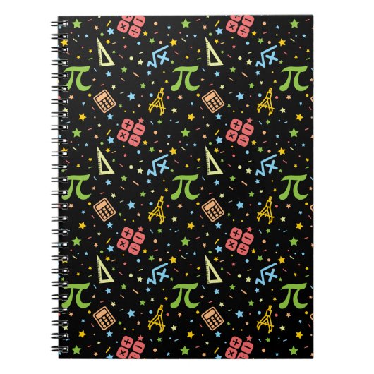 数学先生 – 数学記号パターン ノートブック (正面)