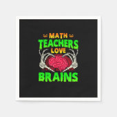 数学先生Brainsスケルトンハンドハートハロウィーン スタンダードカクテルナプキン (正面)