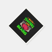 数学先生Brainsスケルトンハンドハートハロウィーン スタンダードカクテルナプキン (角)