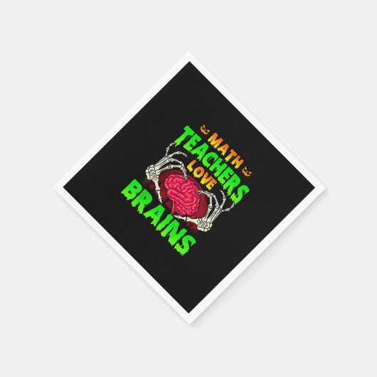 数学先生Brainsスケルトンハンドハートハロウィーン スタンダードカクテルナプキン (角)
