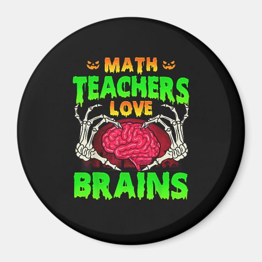 数学先生Brainsスケルトンハンドハートハロウィーン マグネット (正面)