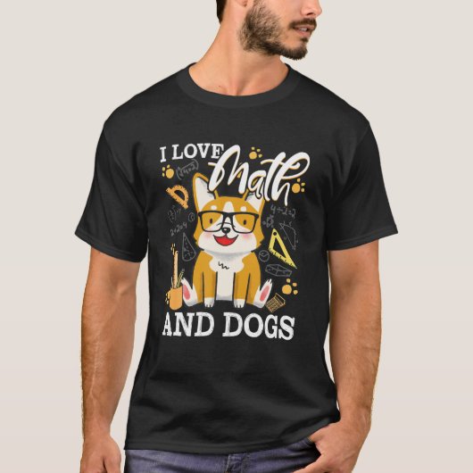 数学先生I Love Math And Dogs Matsuian Lo Tシャツ (正面)