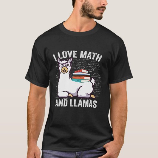 数学先生I Love Math And Llamas Alpacas 教え Tシャツ (正面)