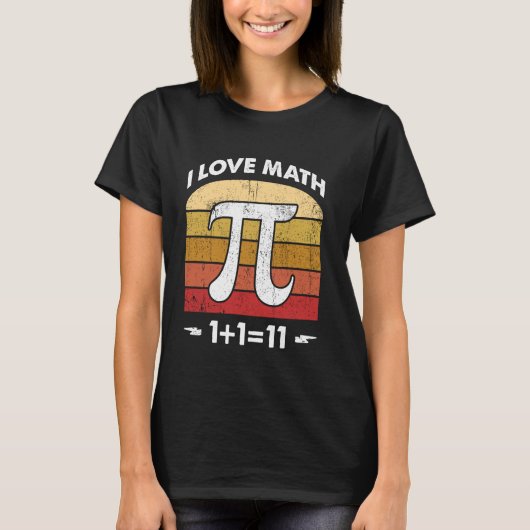 数学大好き 1+111 おもしろい 生徒 先生 ジョーク 数学 Tシャツ (正面)