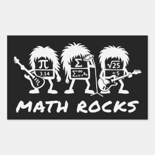 数学好きのためのアカデミックロックバンドのユーモア 長方形シール