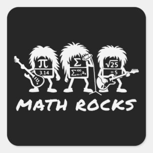 数学好きのためのアカデミックロックバンド ユーモア スクエアシール