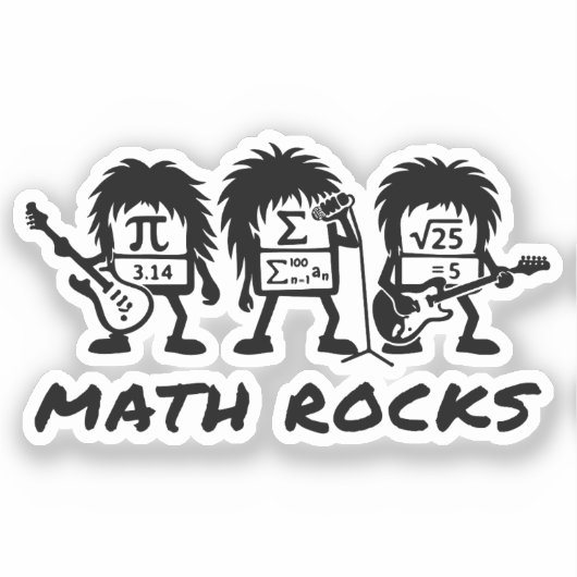 数学好きのためのアカデミック・ロックバンド・ユーモア シール (正面)