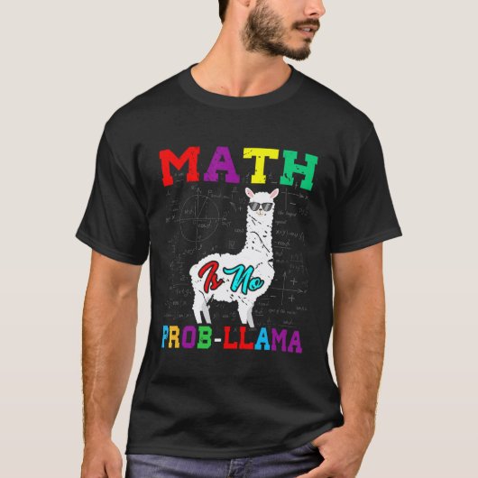 数学好きのラマ好き動物好きアイデア 数学 Tシャツ (正面)