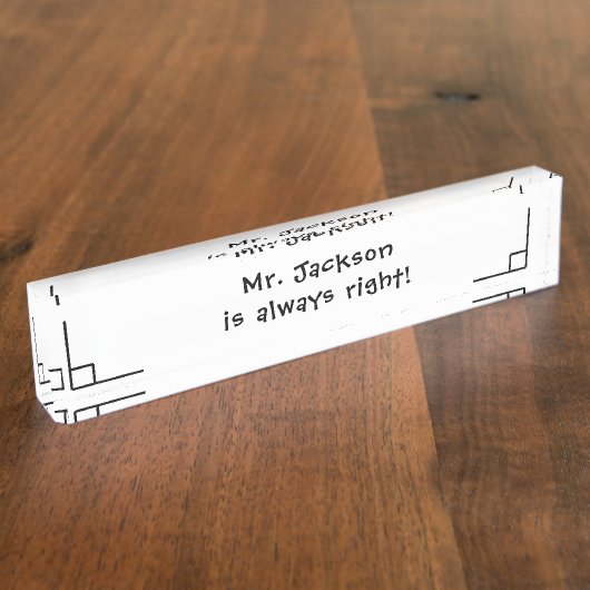 数学学校の先生おもしろい デスクネームプレート (側面)