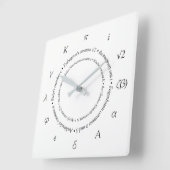 数学定数の記号 スクエア壁時計 (傾斜)
