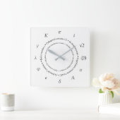 数学定数の記号 スクエア壁時計 (ホーム)