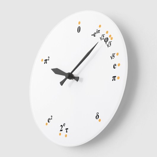 数学定数クロック(オレンジ) ラージ壁時計 (傾斜)