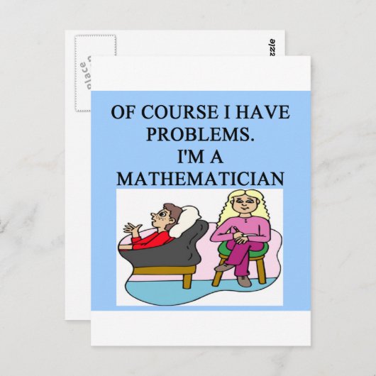 数学心理学のジョーク ポストカード (正面/裏面)