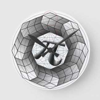 数学愛好家のためのPiシンボルπ光学錯覚クロック ラウンド壁時計