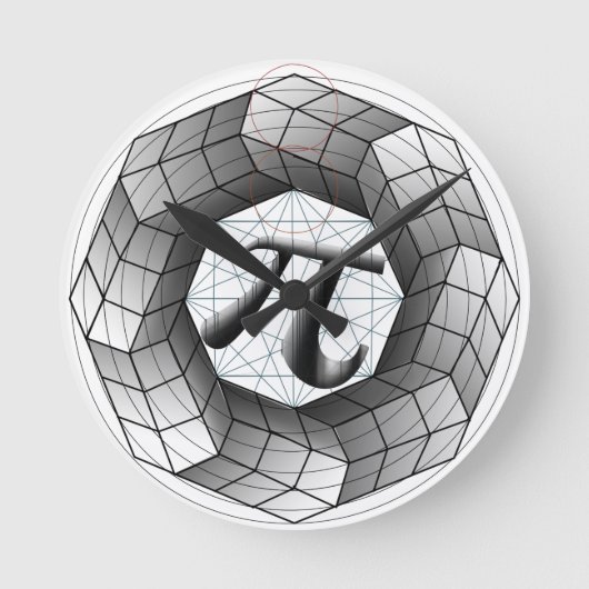数学愛好家のためのPiシンボルπ光学錯覚クロック ラウンド壁時計 (正面)