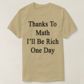 数学感謝していはいつか金持ちになる Tシャツ (デザイン正面)