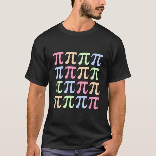 数学教師のための虹色のパイの日 Tシャツ (正面)