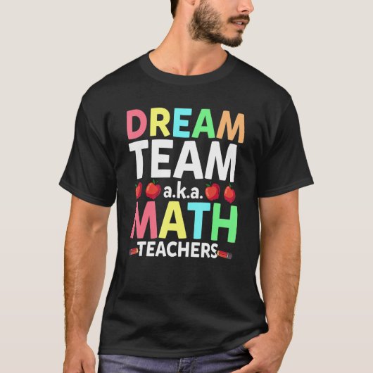 数学教師のドリームチーム AKA 数学教師のバック・トゥ Tシャツ (正面)